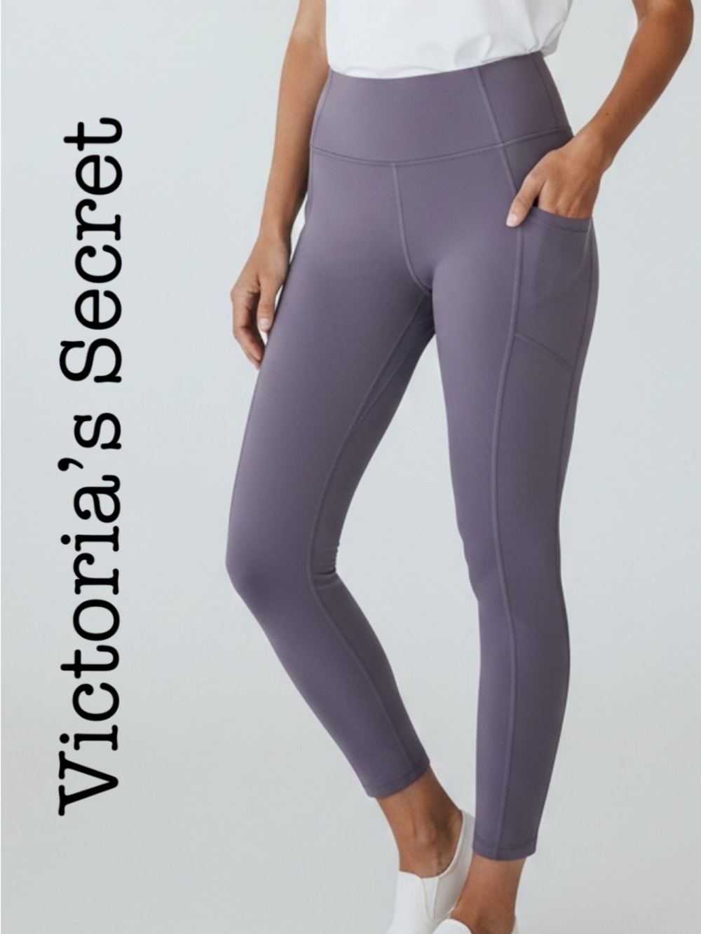 New Victoria's Secret Dusty Gray High-Waist Pocket Leggings Size 12